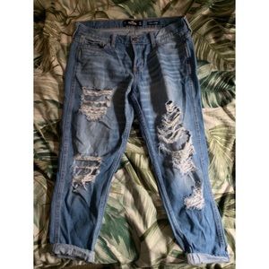 Hollister low rise boyfriend fit distressed jeans